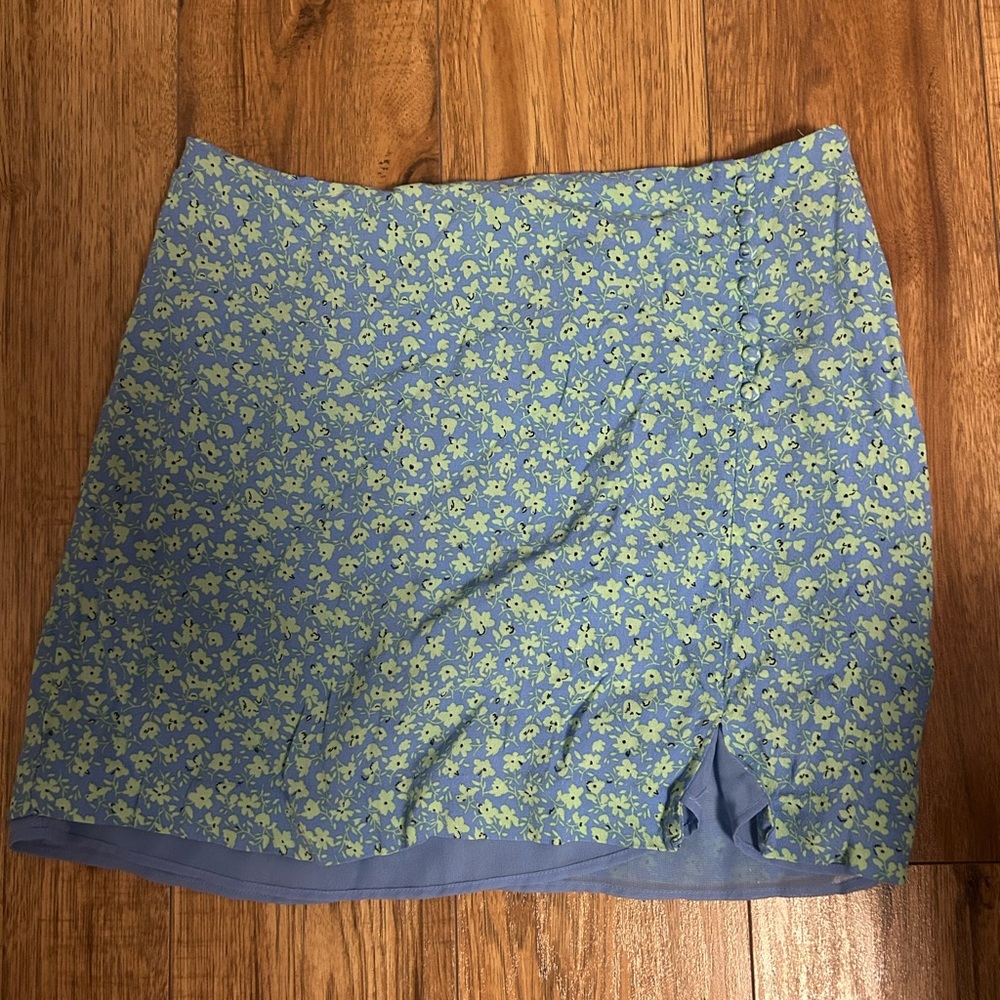 Floral Blue and Green Skirt